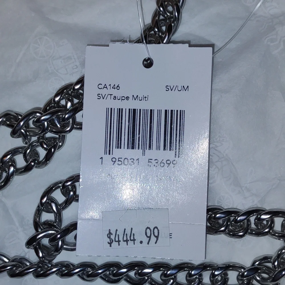 COACH Tammie Shoulder Bag with Floral Whipstitch in Taupe/Silver - Picture 10 of 14